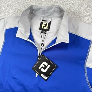 NEW FootJoy DryJoys Sport SS Windshirt Mens Small Blue Golf Half Zip Jacket